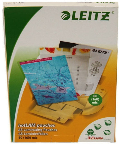Leitz - Eva-Laminierfolie ft A5, 160 Mikron (2 x 80 Mikron), Packung mit 100 Stück