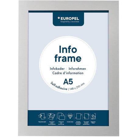 Europel - Info-Rahmenfolie selbstklebend A5 silber