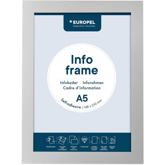 Europel - Info-Rahmenfolie selbstklebend A5 silber
