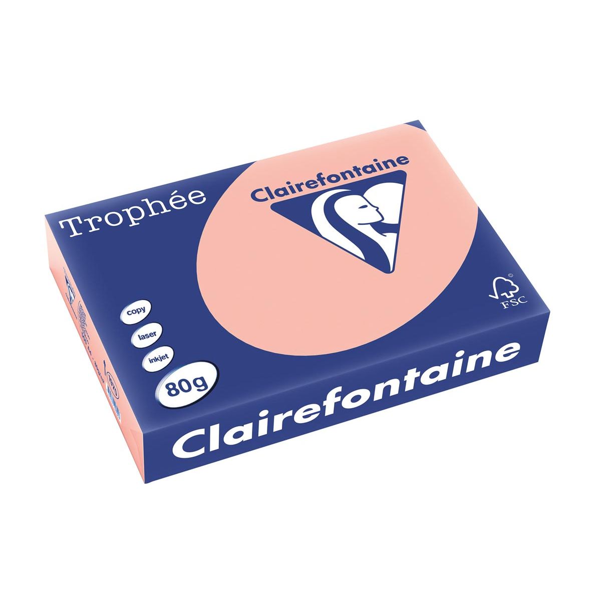 Clairefontaine – Trophée-Farbpapier, A4, 80 g, 500 Blatt, Pfirsich