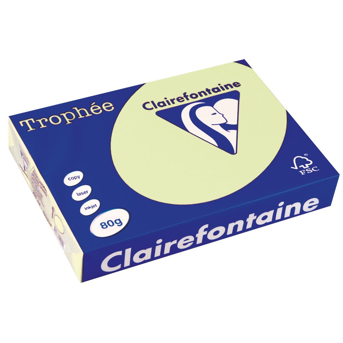 Clairefontaine - Trophée-Farbpapier, A4, 80 g, 500 Blatt, hellgrün