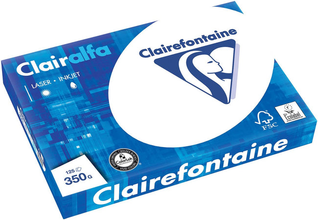 Clairefontaine - Clairalfa Präsentationspapier ft A3, 350 g, Packung mit 125 Blatt