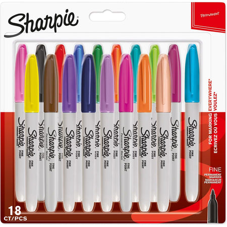 Sharpie – Permanentmarker, fein, Blister mit 18 Stück in verschiedenen Farben