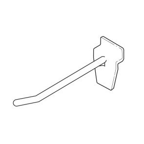 Klika -  Slatwallhaken enkel 200mm wit kunststof