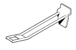 Klika -  Slatwallhaken dubbel 190mm wit kunststof