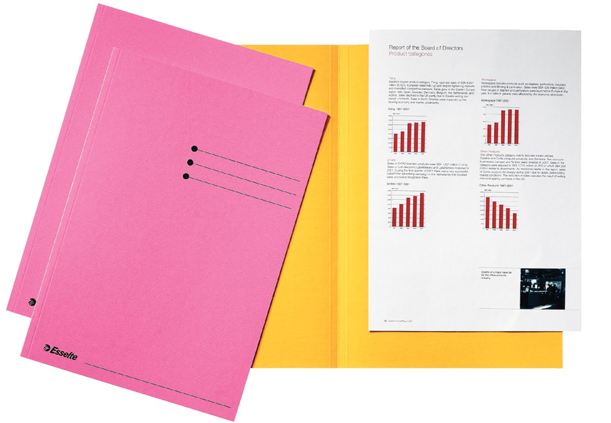 Esselte - Faltmappe A4 mit Umschlag Manila 180gr rosa