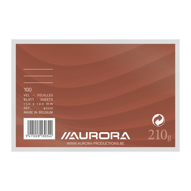 Aurora - Systemkarte 150x100mm Linie mit roter Kopflinie 210gr weiß 100 Blatt