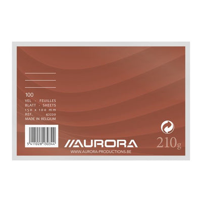 Aurora - Systemkarte 150x100mm Linie mit roter Kopflinie 210gr weiß 100 Blatt