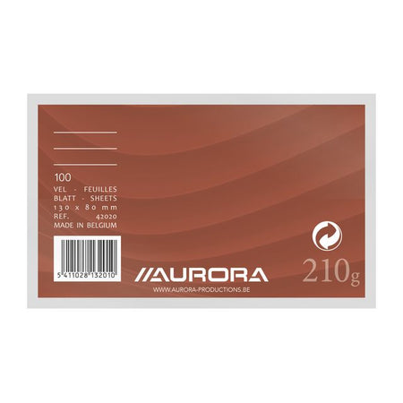 Aurora - Systemkarte 130x80mm Linie mit roter Kopflinie 210gr weiß 100 Blatt
