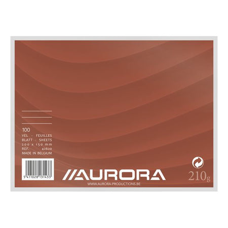 Aurora - Systemkarte 200x150mm Linie mit roter Kopflinie 210gr weiß 100 Blatt