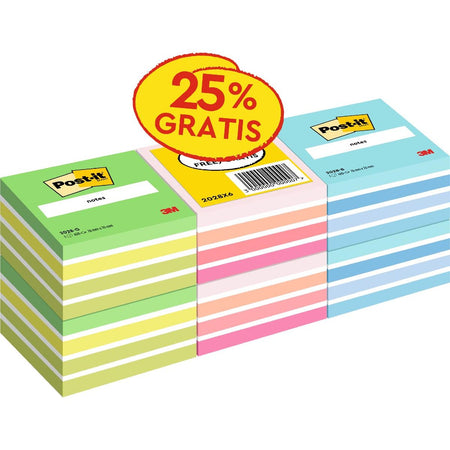 Haftnotizen – Notizwürfel, 450 Blatt, 76 x 76 mm, Werbepackung mit 6 Würfeln in verschiedenen Farben