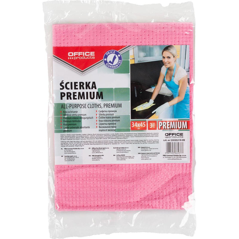 OFFICE - products Haushaltstücher, Premium, ft 34 x 45 cm, farblich sortiert, 3er Pack