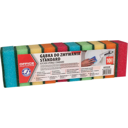 OFFICE-Produkte – Scheuerschwamm, ft 4,6 x 7,4 cm, 10er-Pack in verschiedenen Farben
