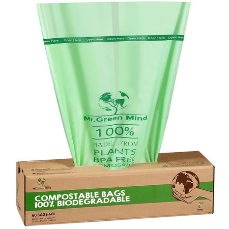 Mr. Green Mind - Abfallbeutel Bio Mr.Green Mind 60x80cm 60 Liter Spender 60 Stück