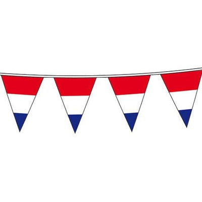 Flaggenlinie rot weiß blau Flaggen 10 Meter