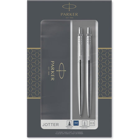 Parker - Kugelschreiber und Druckbleistift Jotter Edelstahl CT mittel 2 Stück