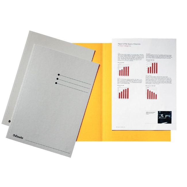 Esselte - Aktenordner grau, Karton von 180 g/m², Packung à 100 Stück