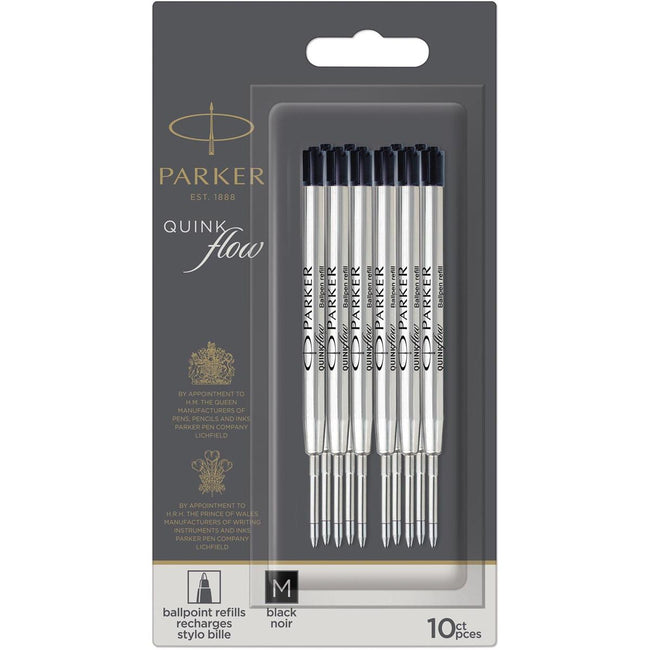 Parker - Kugelschreibermine Quinkflow medium schwarz Blister mit 10 Stück