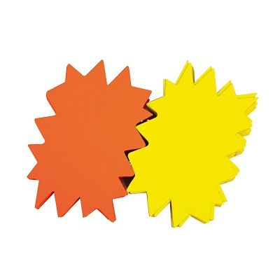 Klika -  Fluor ster 8x12 cm geel/oranje 50x
