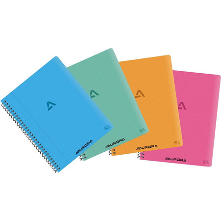 Aurora - Writing 80 Spiralnotizbuch, ft 21 x 16,5 cm, 120 Seiten, kommerziell kariert