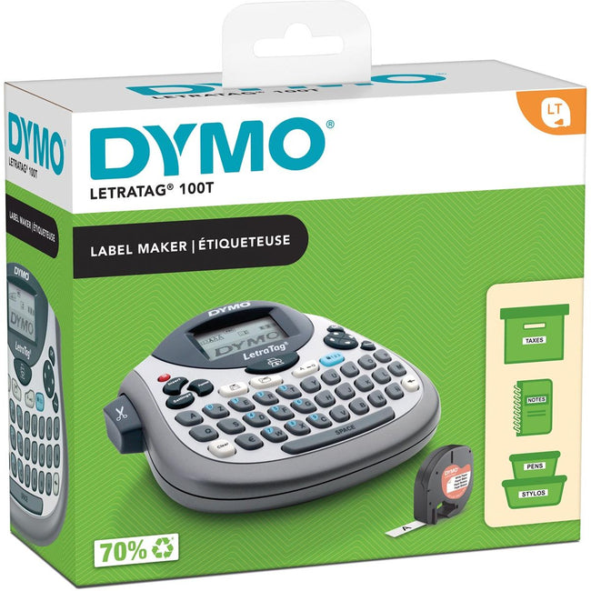 Dymo - Etikettendrucker LetraTag 100T tragbar Azerty 12mm Silber