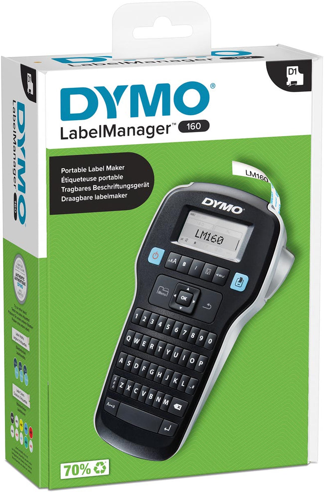 Dymo - Etikettendrucker LabelManager 160 tragbar qwerty 12mm schwarz