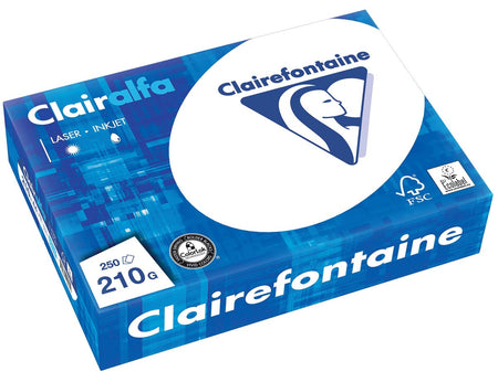 Clairefontaine - Clairalfa Präsentationspapier ft A4, 210 g, Packung mit 250 Blatt