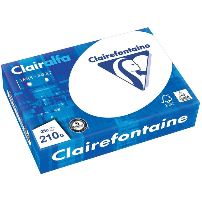 Clairefontaine - Clairalfa Präsentationspapier ft A4, 210 g, Packung mit 250 Blatt