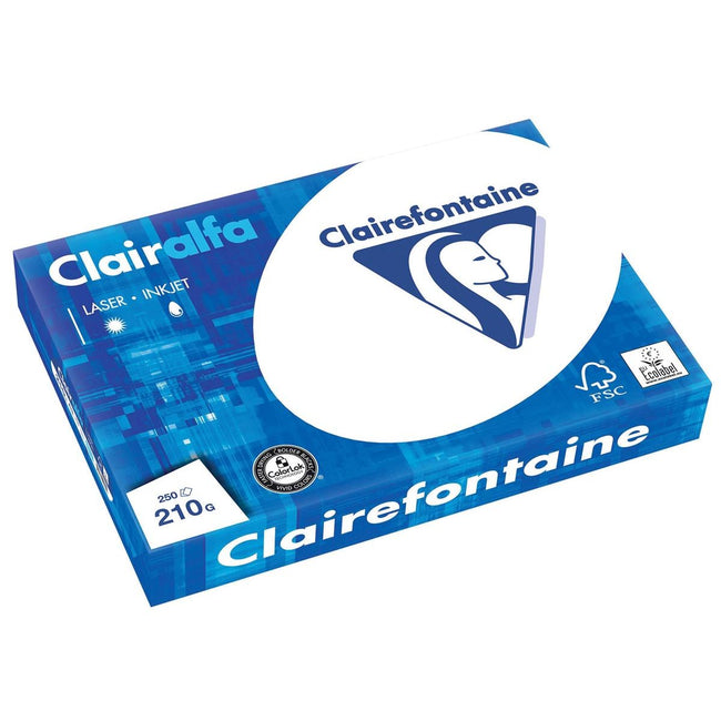 Clairefontaine - Clairalfa Präsentationspapier A3, 210 g, Packung mit 250 Blatt