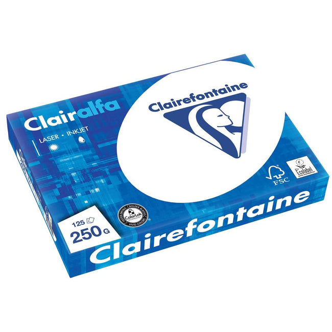 Clairefontaine - Clairalfa Präsentationspapier A4, 250 g, Packung mit 125 Blatt