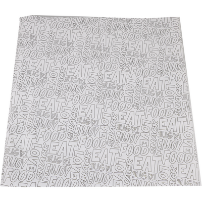 Klika -  Vel | hamburgervel | papier + Wax | 33x34cm | Words | 5000 stuks
