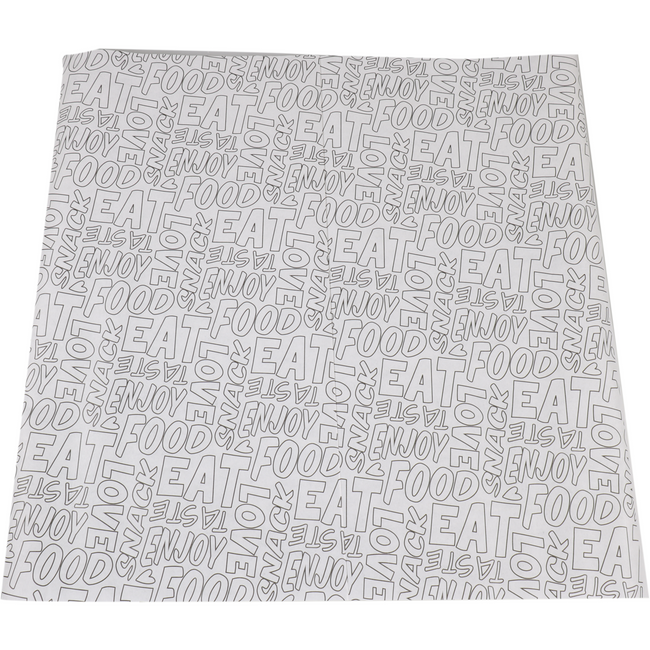 Klika -  Vel | hamburgervel | papier + Wax | 33x34cm | Words | 5000 stuks