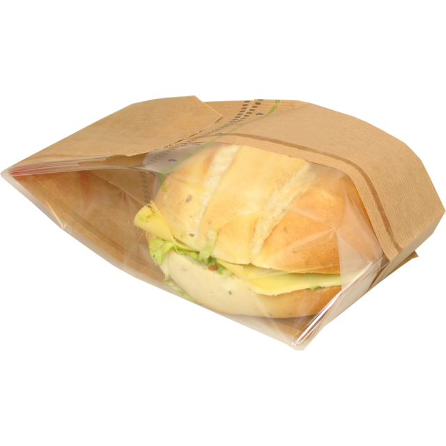 Klika - Tasche | Brot- und Gebäckbeutel | Kraftpapier + PET | 11/ 6x34cm | braun | 1000 Stück