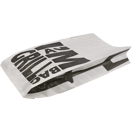 I'M Concept - Tasche | Grillbeutel | Kraftpapier + PP | 17/ 7x34cm | Ich bin eine Grilltasche | weiß/schwarz | 500 Stück