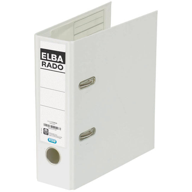 Elba – Rado Plast-Ordner für A5-Hochformat, weiß, Rücken 7,5 cm