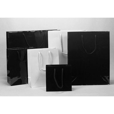 Klika – Tragetasche laminiert schwarz, Maße 41 x 14 x 36 cm, 6 Stück