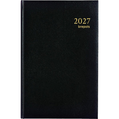 Brepols - Agenda 2026 Saturn Lima 7 Tage/2 Seiten schwarz