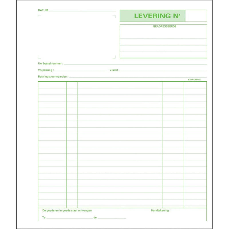 Exacompta - Zubehör, ft 21 x 18 cm, Duplikat (50 x 2 Blatt), Niederländisch