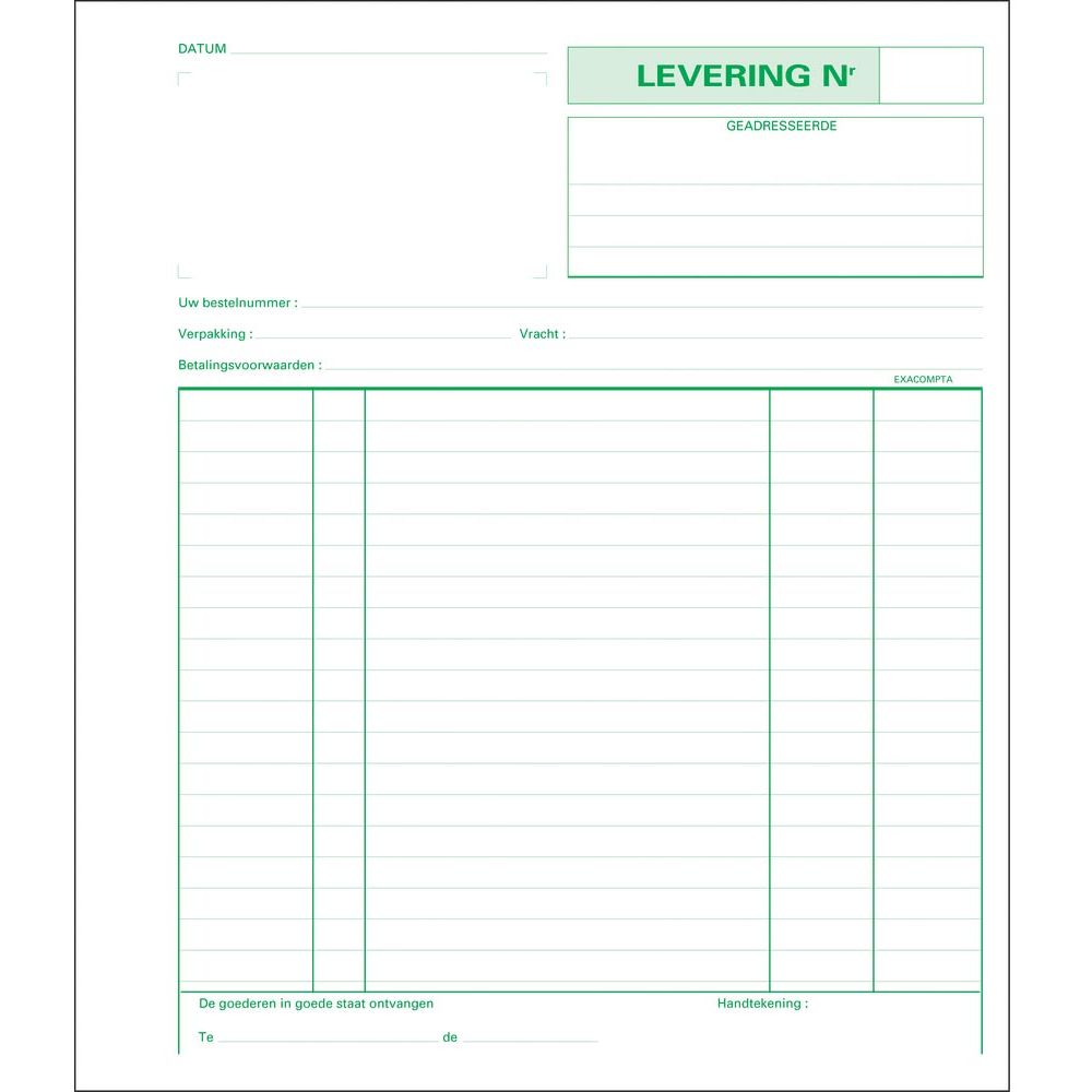 Exacompta – Zubehör, ft 21 x 18 cm, Tripli (50 x 3 Blatt), Niederländisch