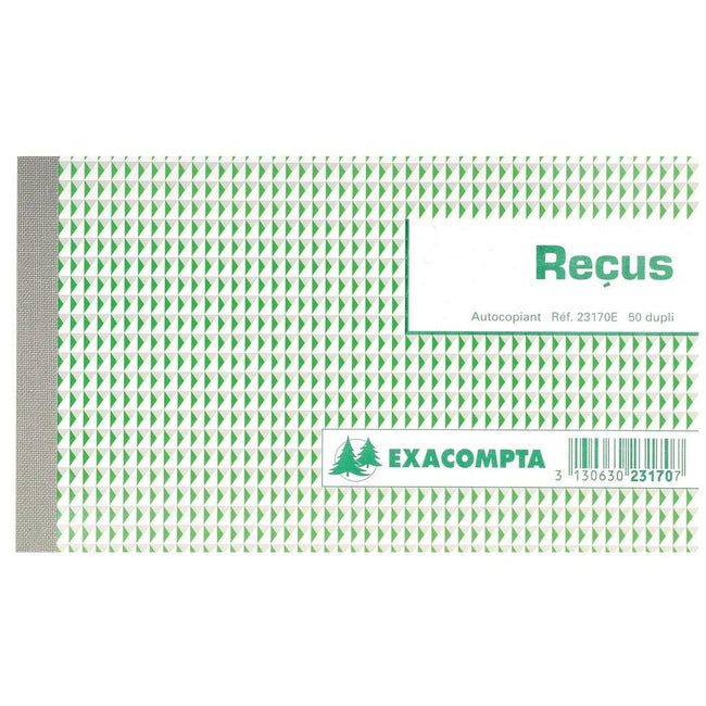 Exacompta – Quittungen, ft 10,5 x 18 cm, Französisch, Duplikat (2 x 50 Blatt)