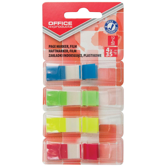 BÜRO – Produktverzeichnis, ft 12 x 43 mm, verschiedene Farben, Blister mit 4 x 35 Tabs