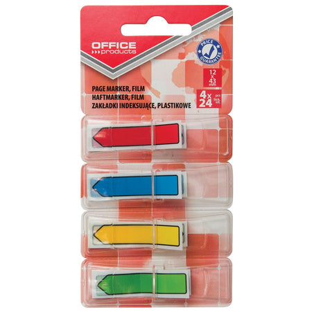 BÜRO – Produktregister, ft 12 x 43 mm, verschiedene Farben, Blister mit 4 x 24 Tabs