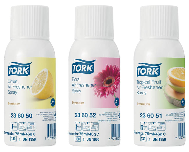 Tork – Nachfüller für Lufterfrischer, verschiedene Düfte, System A1, 12er-Pack