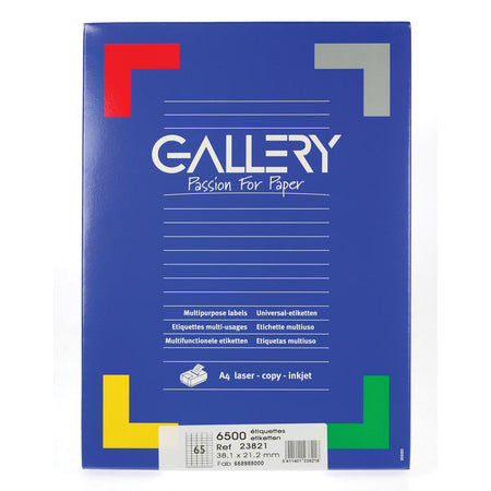 Galerie – weiße Etiketten, 38,1 x 21,2 mm (B x H), runde Ecken, Box mit 6.500 Etiketten