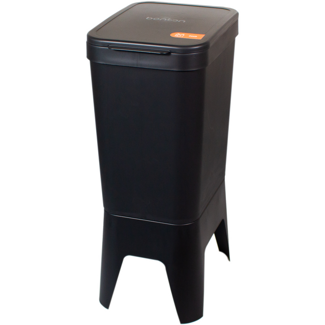 Bonton Circubin -  | Afvalbak | Dichte deksel | gerecycled PP | 40l | 76x30x41cm | zwart | 1 stuks