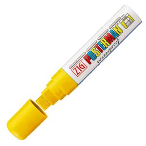Marqueur de craie posterman PMA-120 épais 7-15 mm jaune fluor
