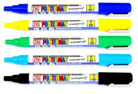 Kreidemarker-Poster PMA-20 Schmaler Punkt 1mm schwarz