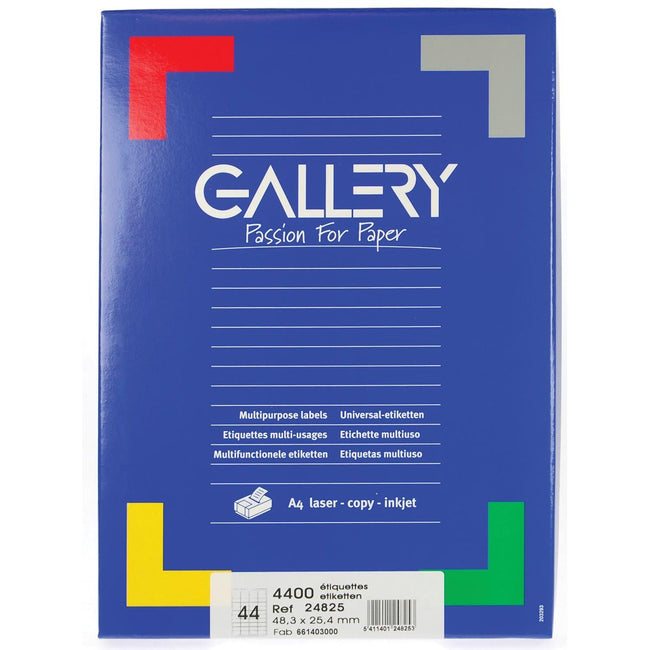 Galerie – weiße Etiketten, 48,3 x 25,4 mm (B x H), runde Ecken, Box mit 4.400 Etiketten
