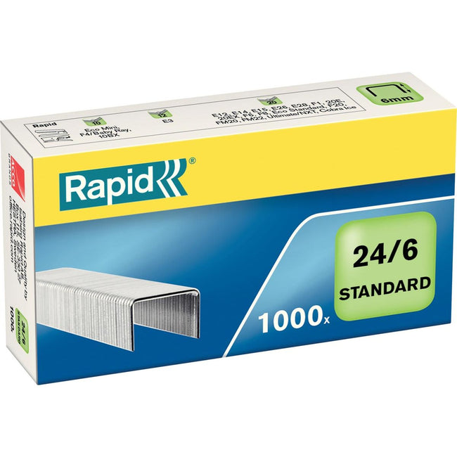Rapid - Heftklammern 24/6 verzinkt Standard 1000 Stück