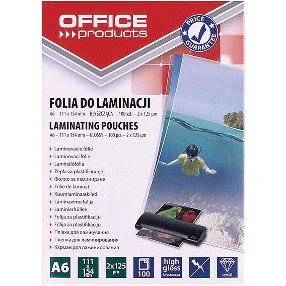 OFFICE products -   lamineerhoes A6, 250 micron (2 x 125 micron), pak van 100 stuks